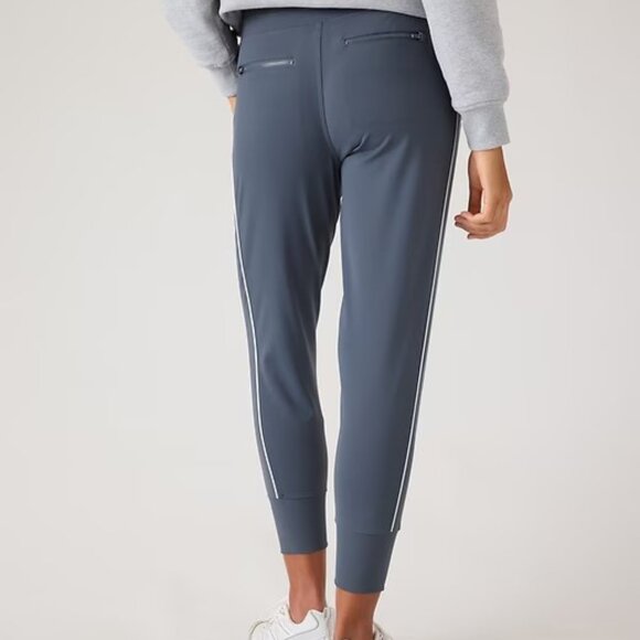 ATHLETA Venice Track Stripe Jogger Pant Size XS Granite Blue w/White NWT #854423 - Picture 3 of 12